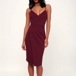 NWT Lulus Have You Heard Deep Purple/Plum Spaghetti Strap Valentine Midi- Size M